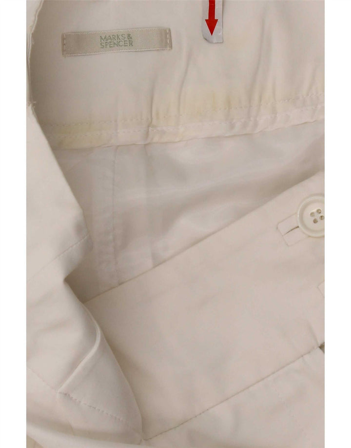 Marks & Spencer Falda recta para mujer UK 12 Medium W30 Algodón blanco