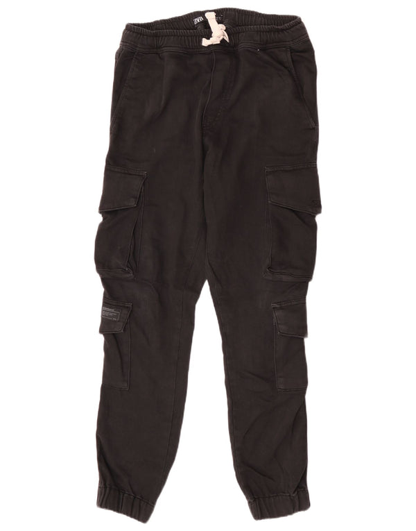Zara Hombre Joggers Pantalones Cargo Medianos W31 L28 Negro