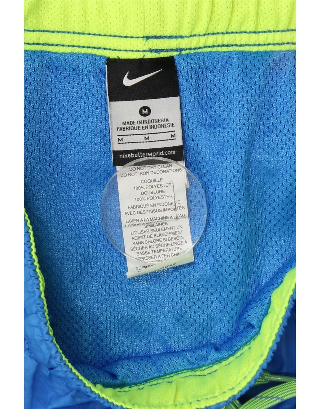 Pantalones cortos deportivos Nike para hombre poliéster geométrico azul medio