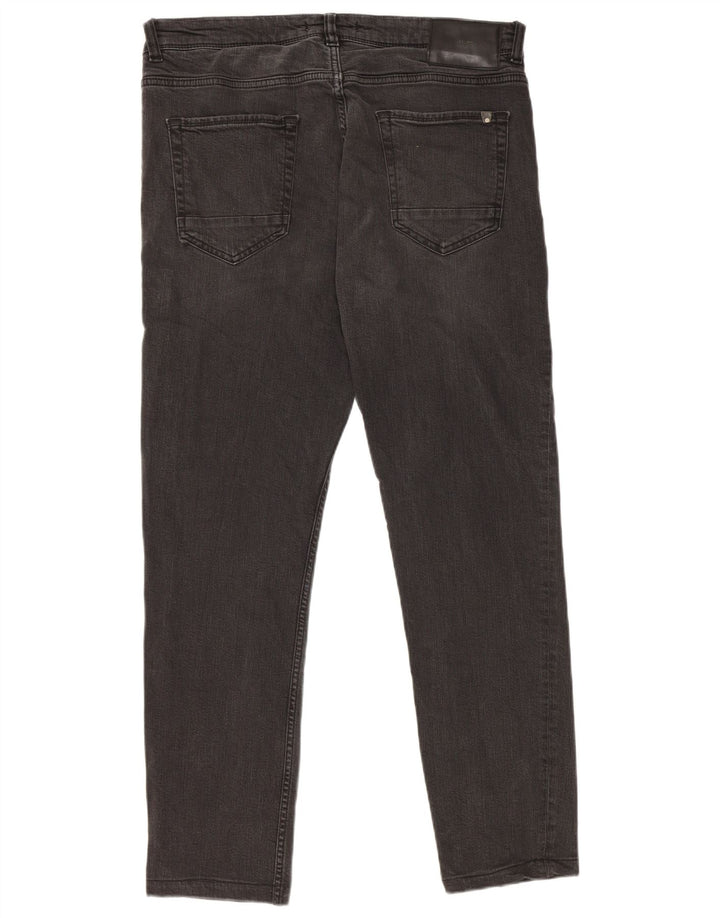 Zara Vaqueros Slim para Hombre EU 46 XL W36 L30 Negro