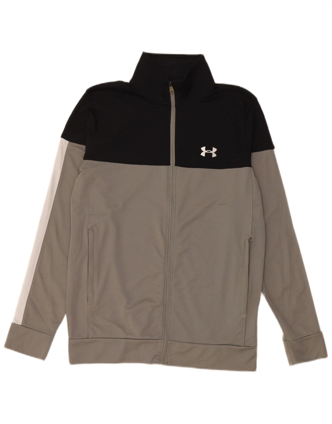 Under Armour Hombre Chándal Top Chaqueta Pequeña Gris Colorblock Poliéster