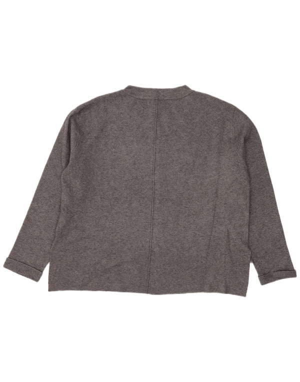 Zara Suéter Suelto con Cuello Barco para Mujer UK 46 Grande Gris
