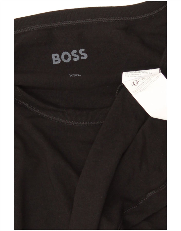HUGO BOSS Camiseta de hombre manga larga 2XL Algodón negro
