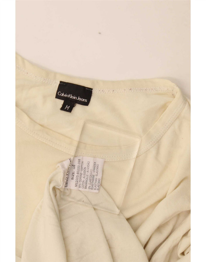 Calvin Klein Jeans Hombre Gráfico Top Manga Larga Algodón Beige Medio