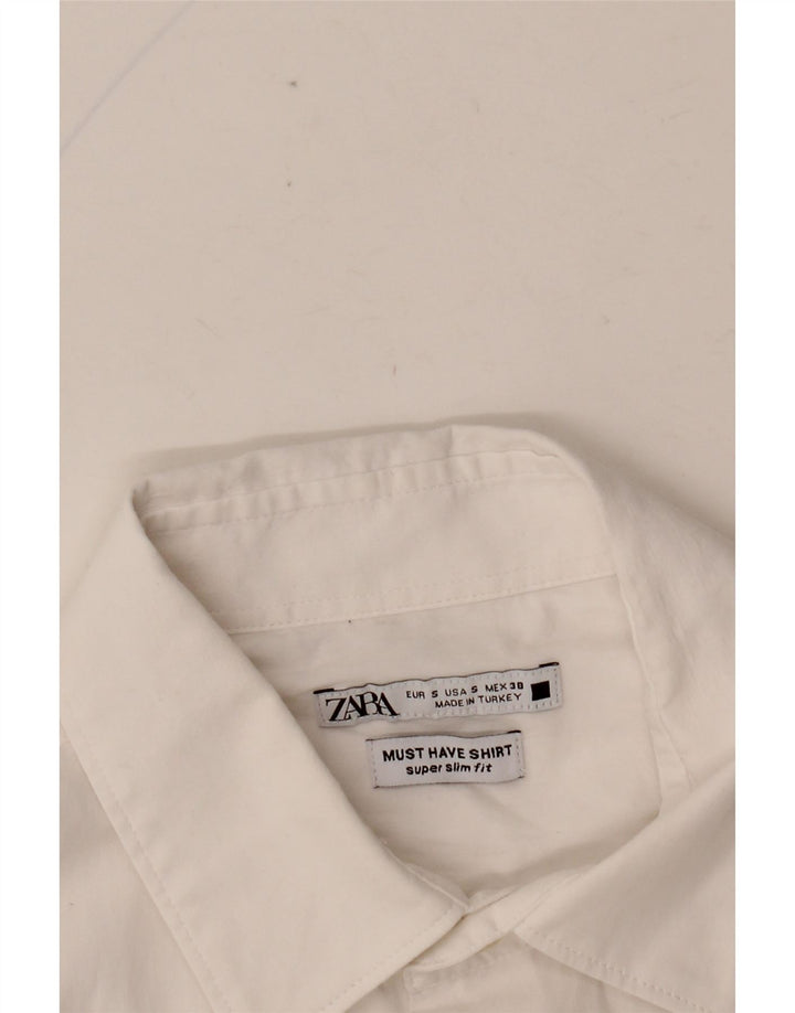 ZARA Hombre Camisa Slim Fit Pequeña Blanco