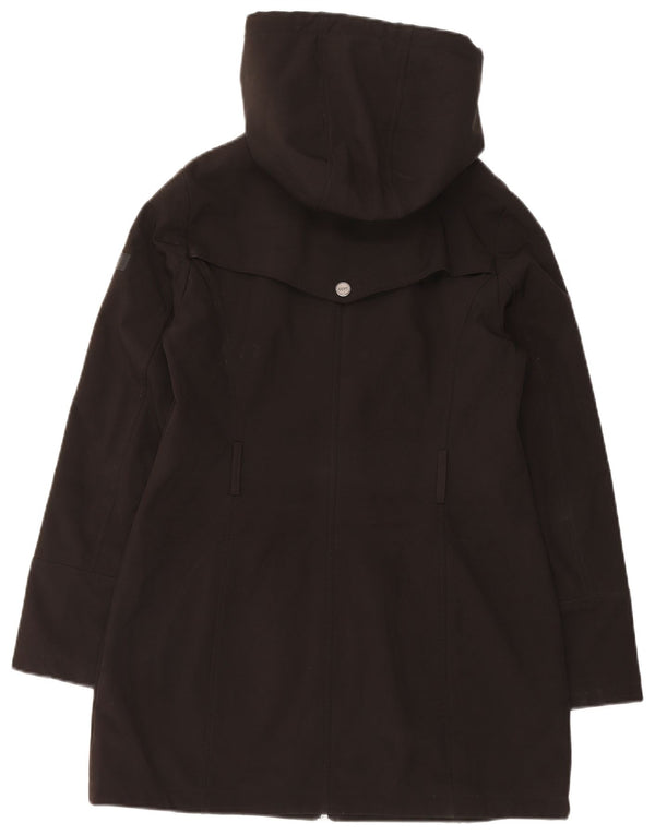 Dkny Abrigo cortavientos extragrande con capucha para mujer UK 10 Small Poliéster negro