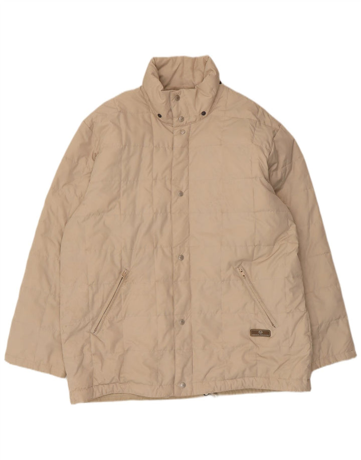 Sergio Tacchini Chaqueta acolchada para hombre UK 40 Large Beige Poliéster