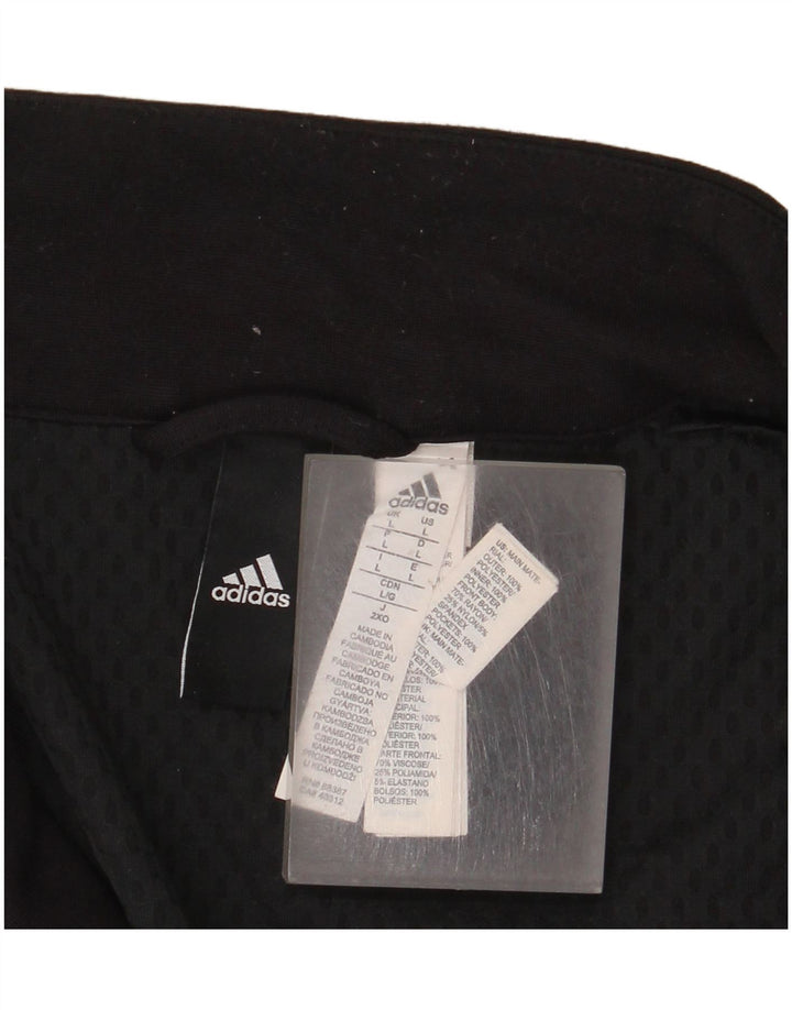 Adidas - Chándal con cremallera y cuello para hombre, talla grande, poliéster negro