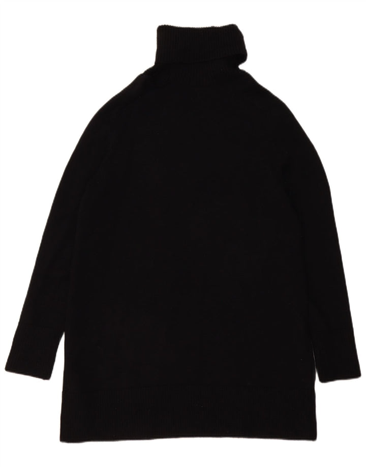 Zara - Jersey extragrande con cuello vuelto para mujer, talla 40, talla pequeña, viscosa negra