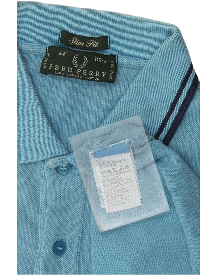 Fred Perry Hombre Polo Slim Fit De Algodón Azul Medio