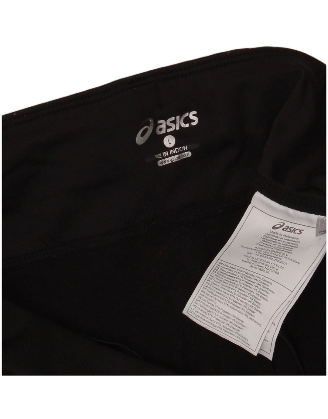 Asics Leggings para mujer UK 44 Grande Negro Poliéster Deportes