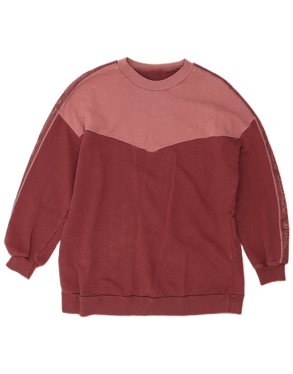 Kappa Mujer Sudadera Gráfica Jumper UK 10 Small Borgoña Colorblock