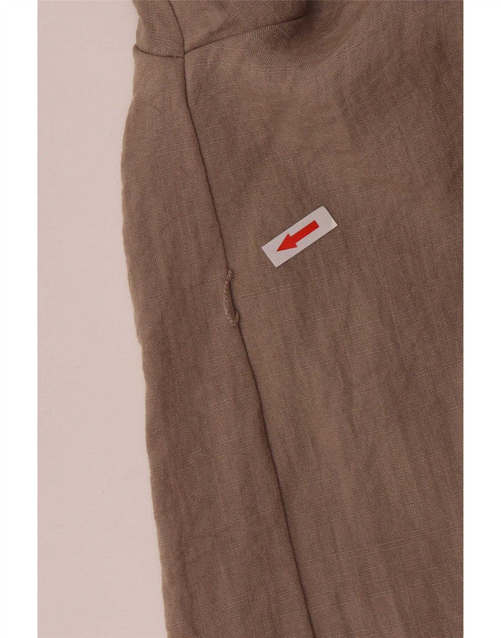 Zara Chaqueta Americana Abierta para Mujer UK 44 Viscosa Marrón Medio