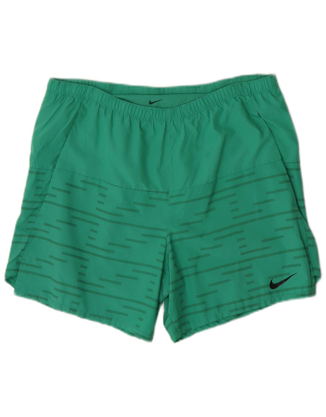 Nike Dri Fit - Pantalones cortos deportivos para hombre (poliéster a rayas), color verde