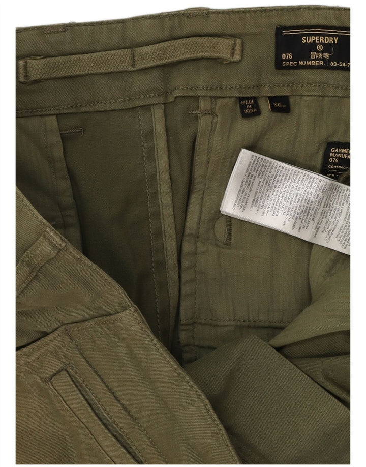 SUPERDRY Pantalones cortos chinos para hombre W36 Large Khaki Cotton