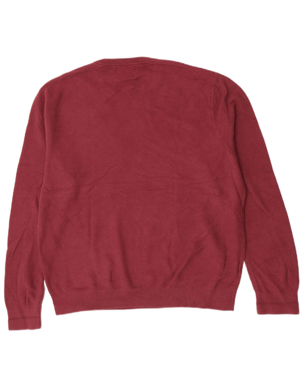 Penguin - Jersey de cuello redondo para hombre, talla 2XL, algodón burdeos