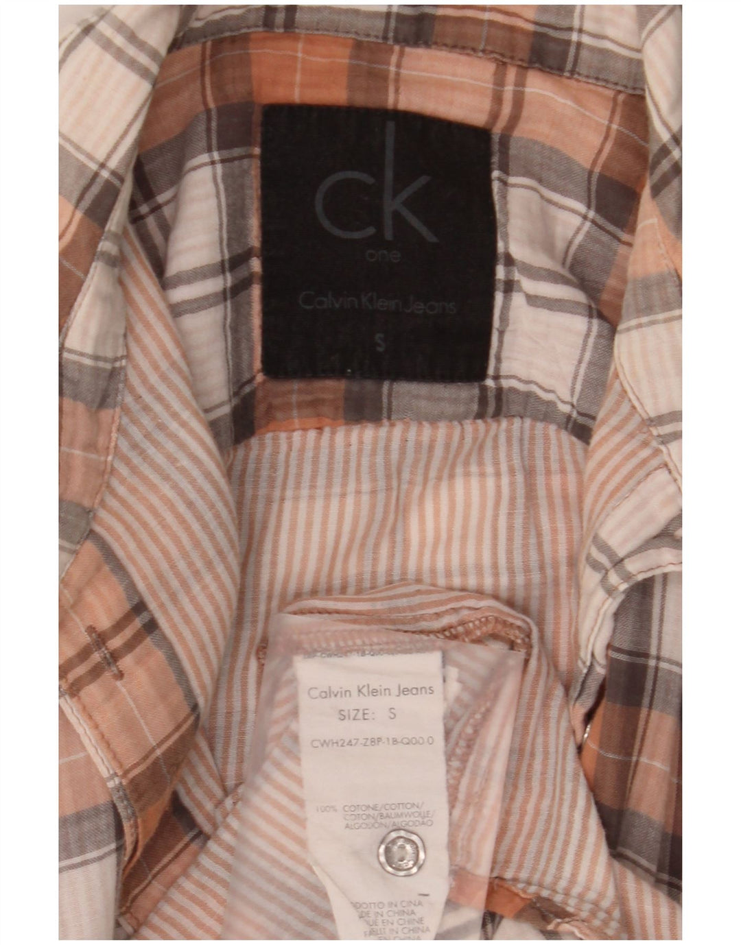 Calvin Klein Jeans Camisa para mujer UK 10 Small Multicolor Check Cotton