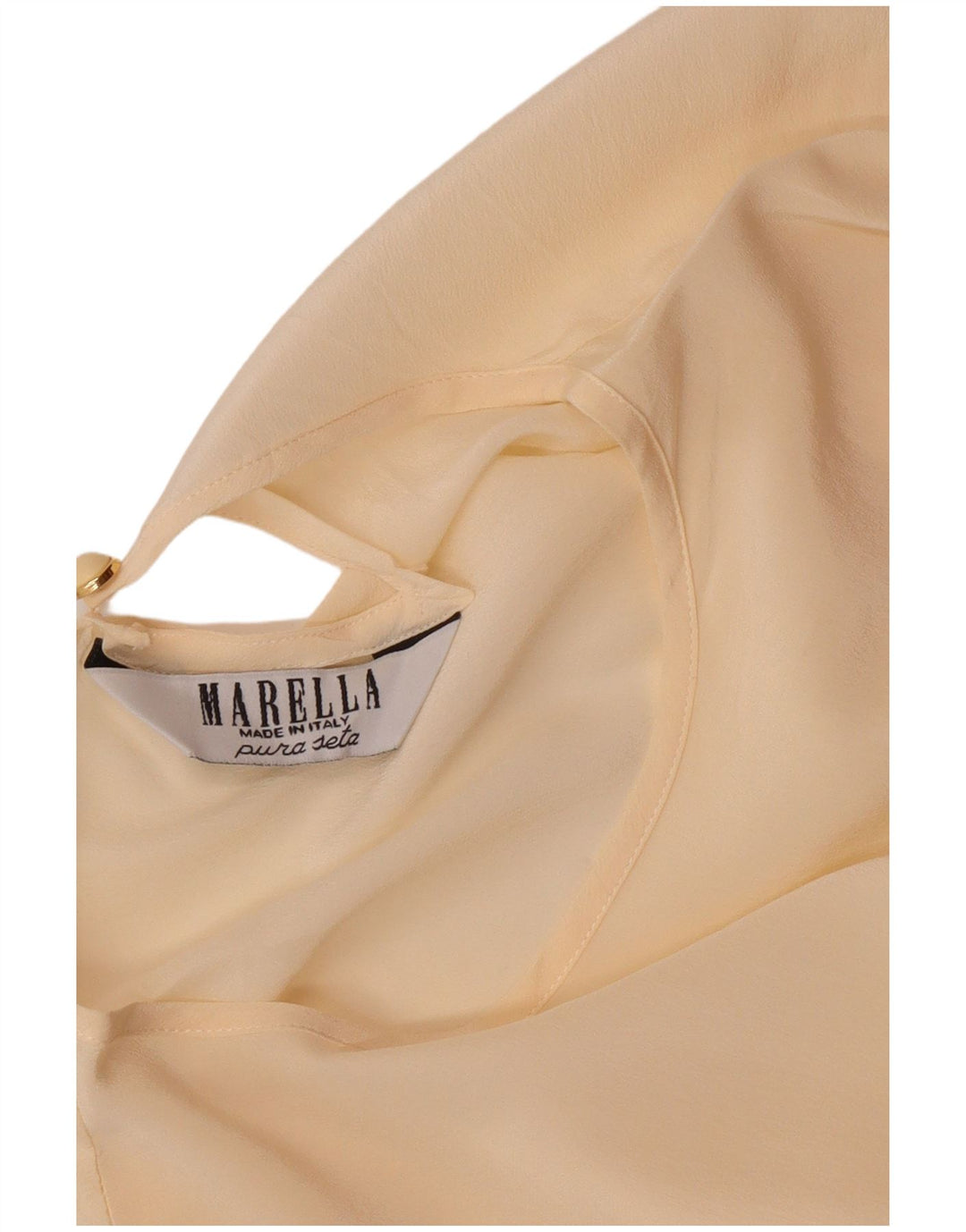 MARELLA Womens Blouse Top UK 14 Large Off White Silk