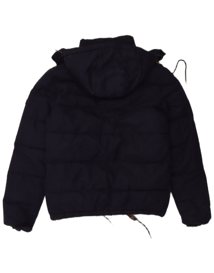 Superdry Chaqueta acolchada con capucha para hombre UK 38 Medium Azul marino Poliéster