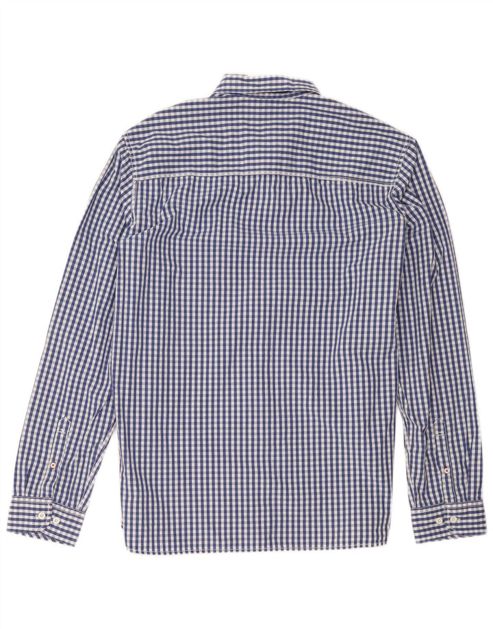 Camisa de hombre Fat Face de algodón a cuadros azul grande