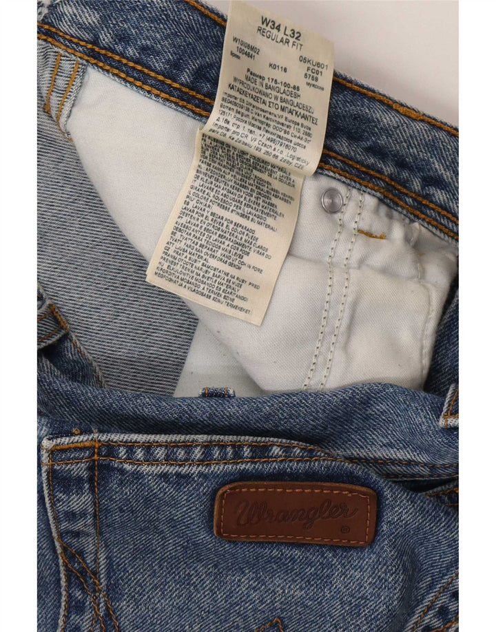 Wrangler Vaqueros rectos de corte regular para hombre W34 L32 Algodón azul