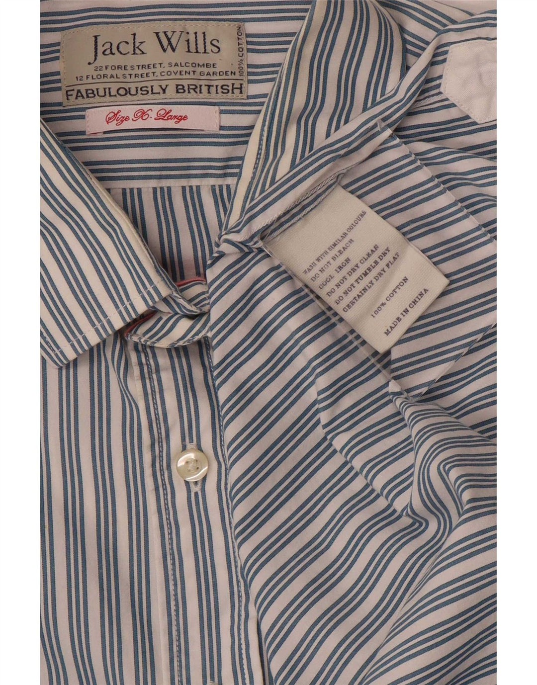 Jack Wills Camisa Formal Hombre XL Algodón Rayas Azules