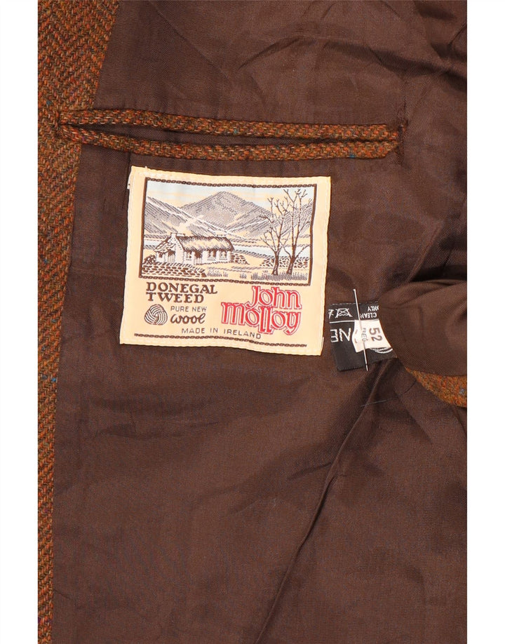 John Molloy Chaqueta tipo blazer de 3 botones para hombre EU 52 XL Lana en espiga marrón