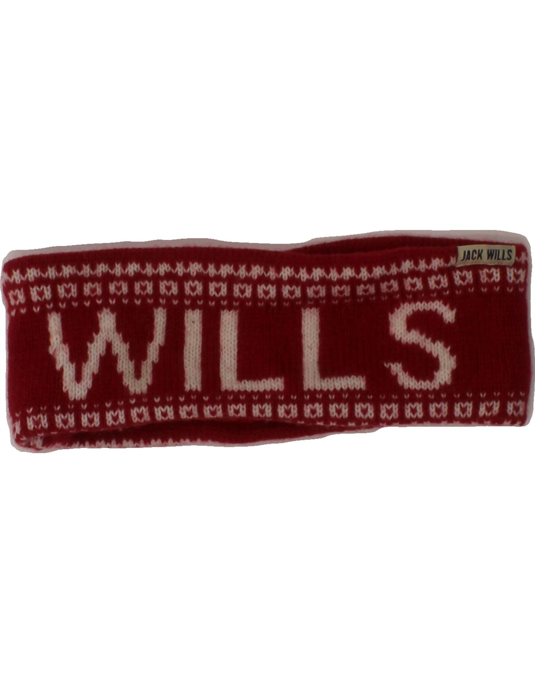 JACK WILLS Womens Graphic Headband Hat One Size Red Vintage Jack Wills and Second-Hand Jack Wills from Messina Hembry 