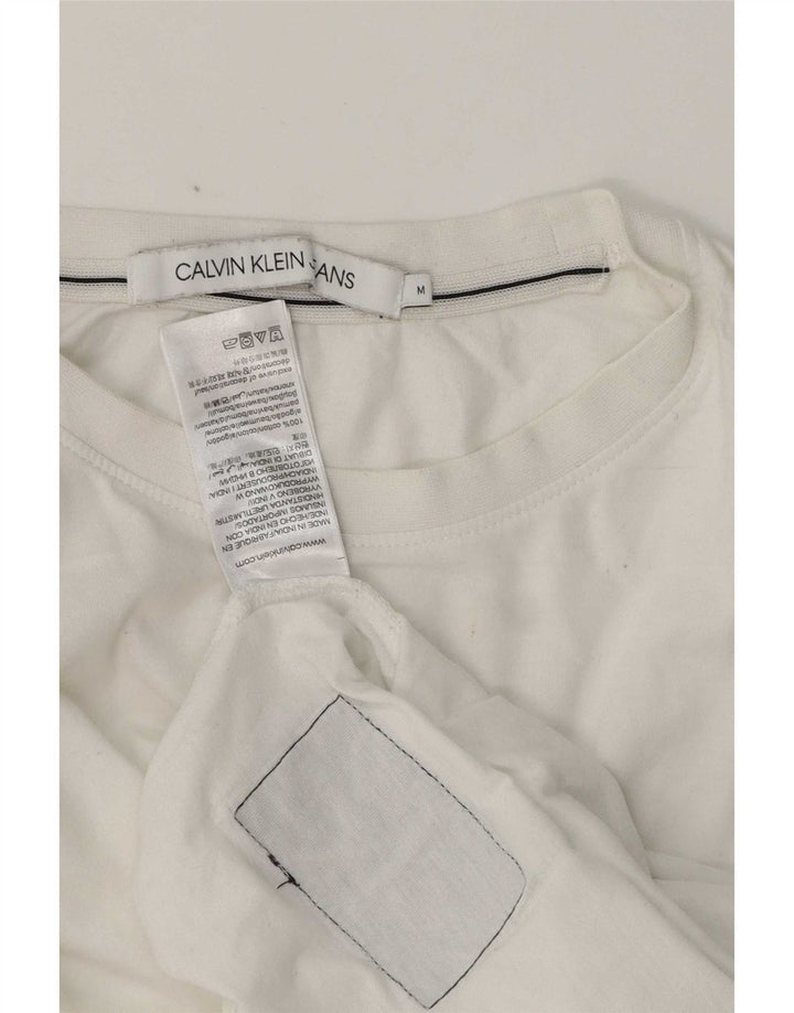 Calvin Klein Jeans - Camiseta para hombre, talla mediana, algodón blanco