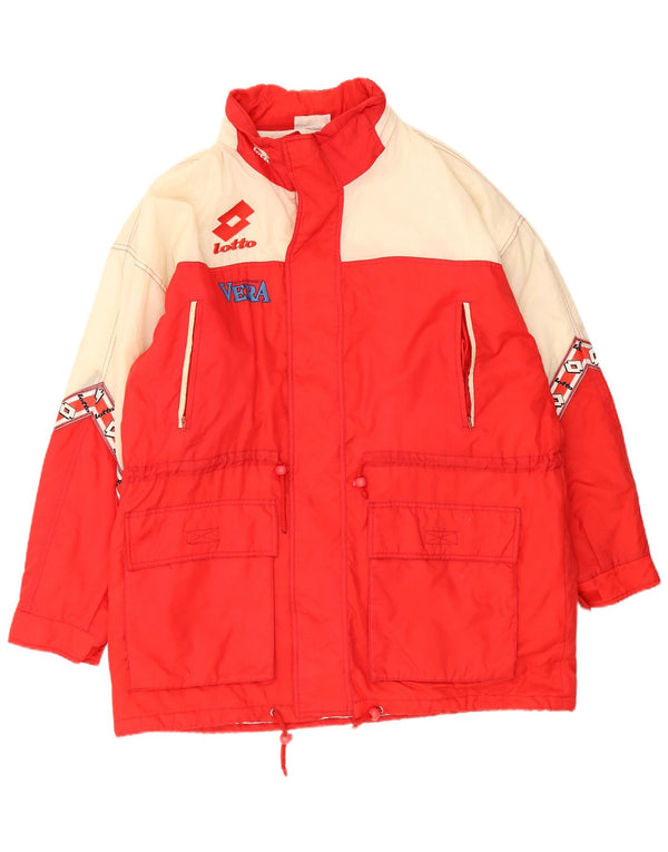 Lotto Abrigo cortavientos gráfico para hombre UK 42 XL Rojo Colorblock