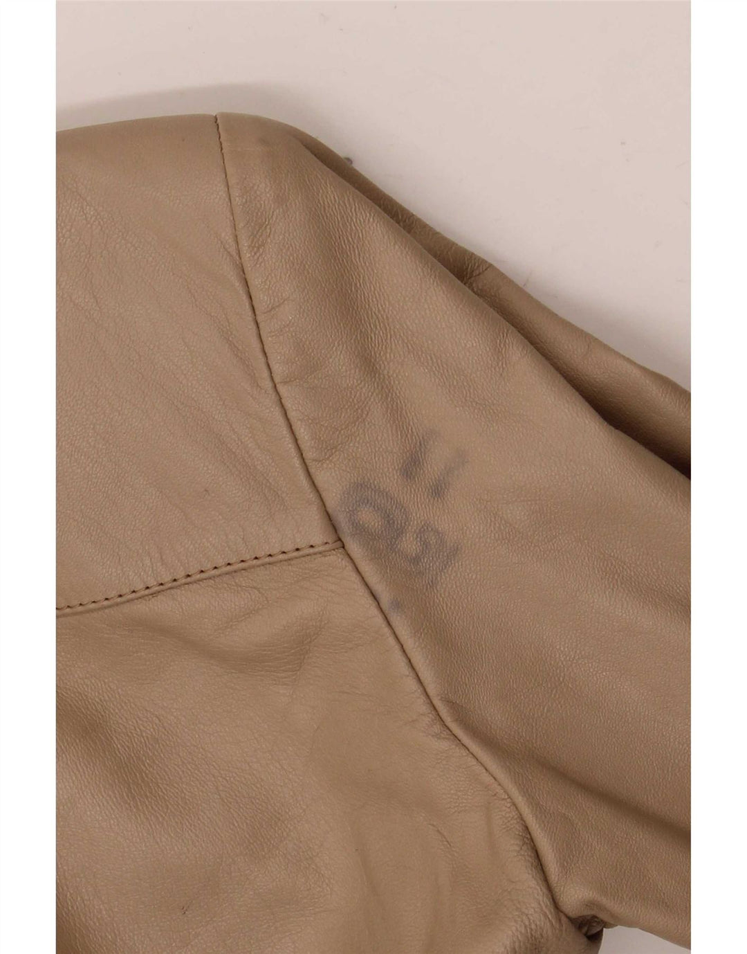 Chaqueta de cuero vintage para mujer IT 42 Beige medio