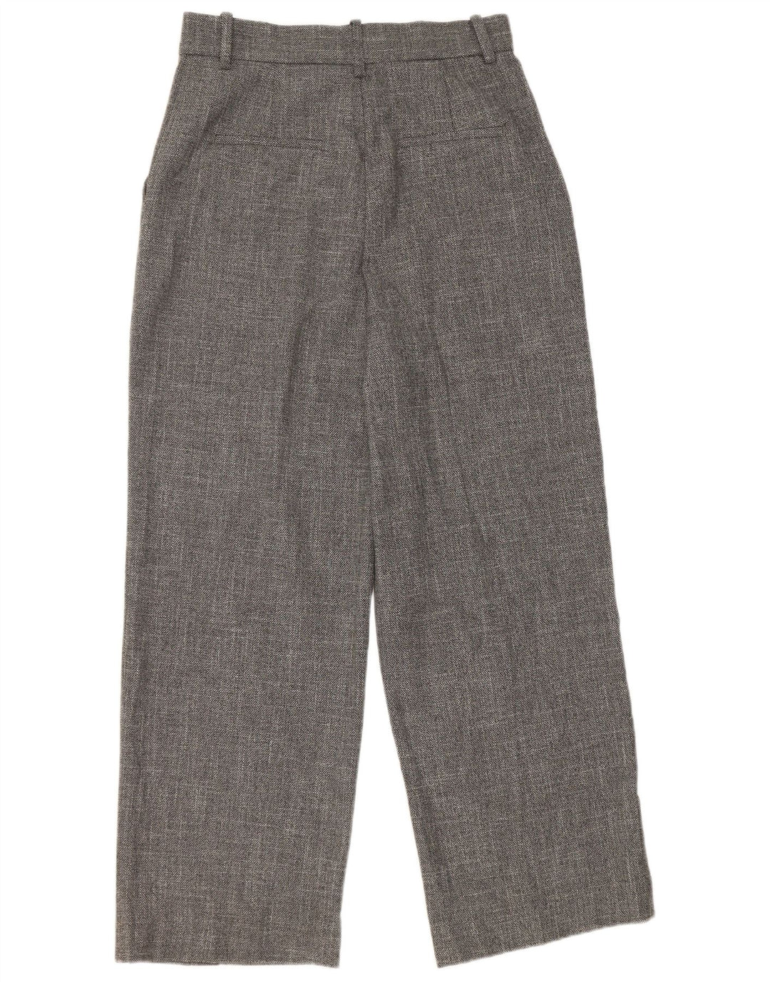 Zara Mujer Pantalón Casual Talle Alto Pierna Ancha Poliéster Gris Medio