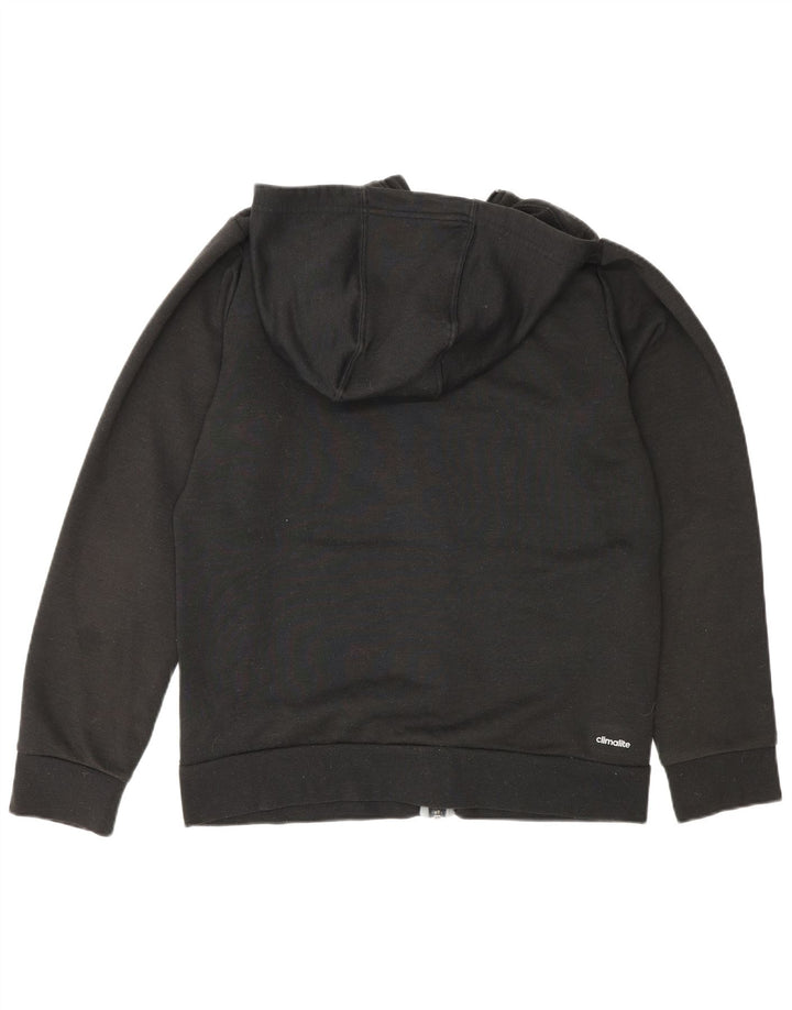 Adidas Climalite Graphic Zip Sudadera con capucha para hombre, poliéster negro mediano