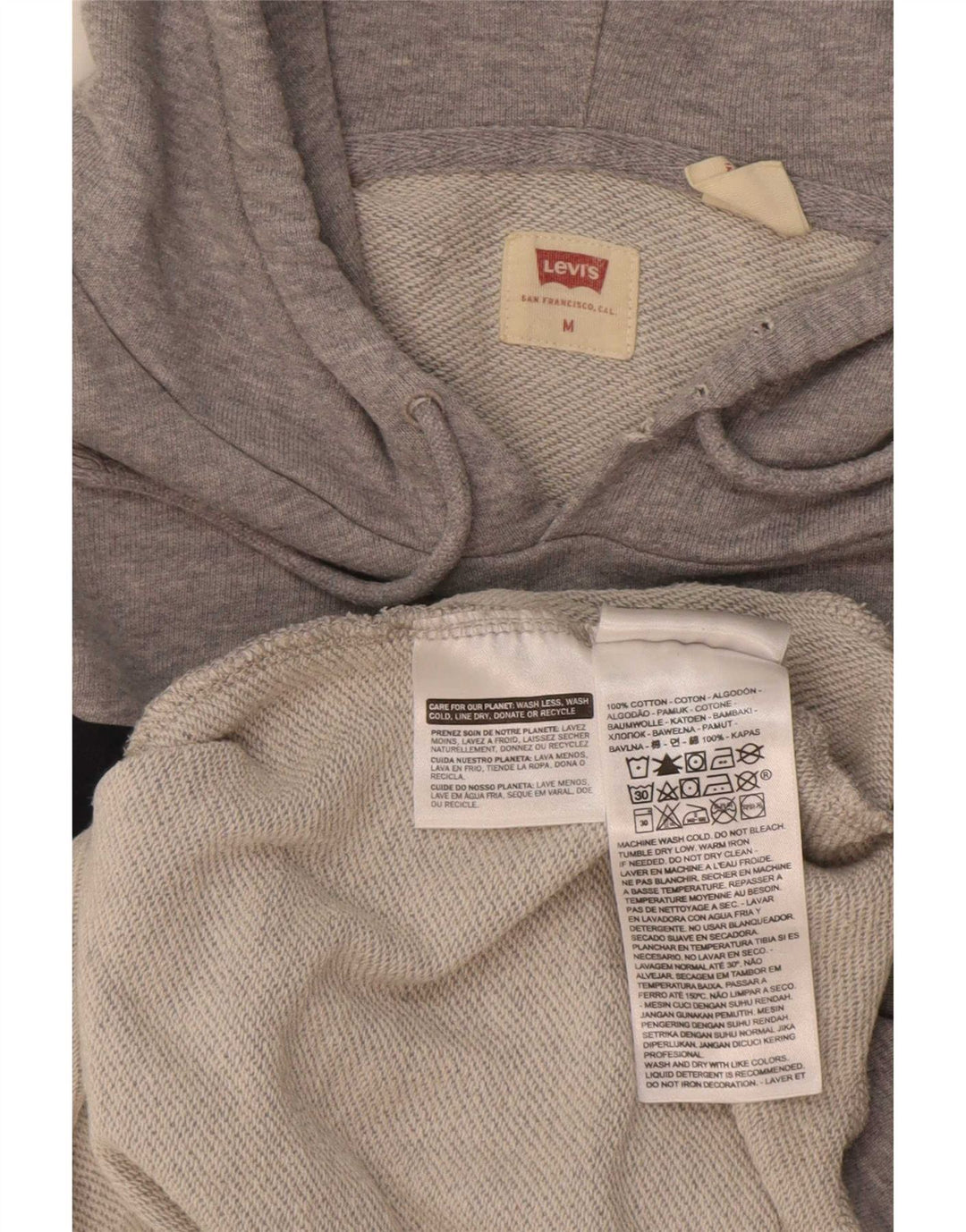 Levi's Hombre Sudadera Con Capucha Gráfica De Algodón Gris Medio