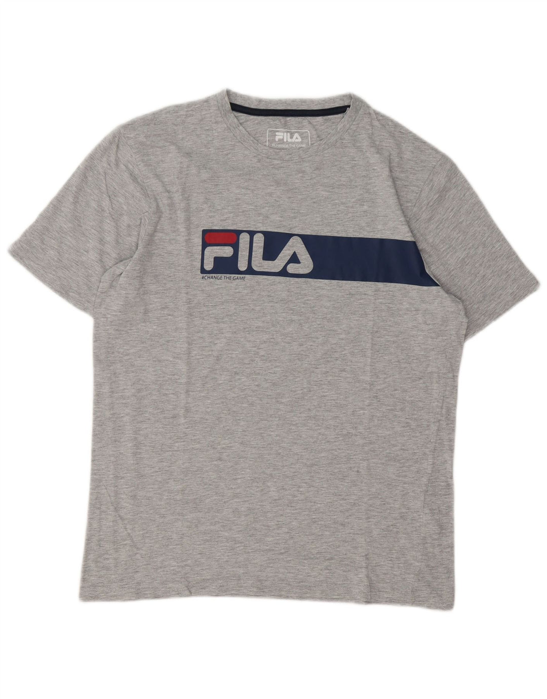 Fila Camiseta gráfica para hombre Top de algodón moteado gris medio