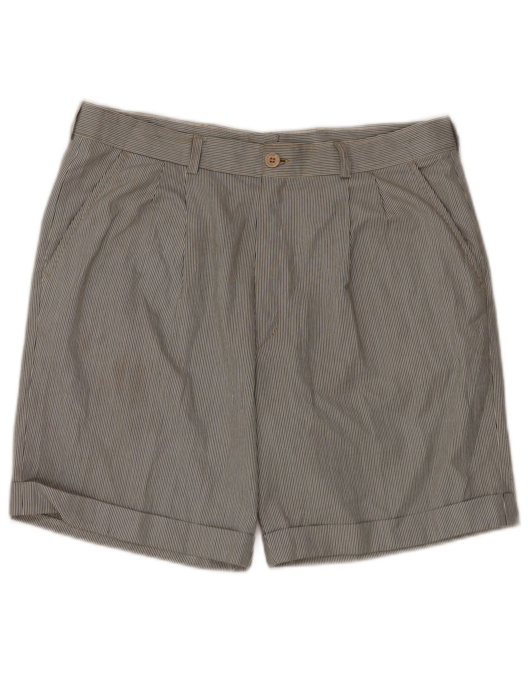 VINTAGE Pantalones cortos chinos pegados para hombre IT 52 XL W34 Pinstripe multicolor