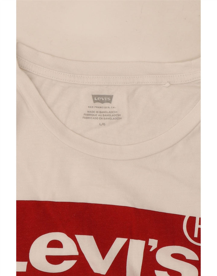 Levi's Camiseta gráfica para mujer Top UK 46 Large White