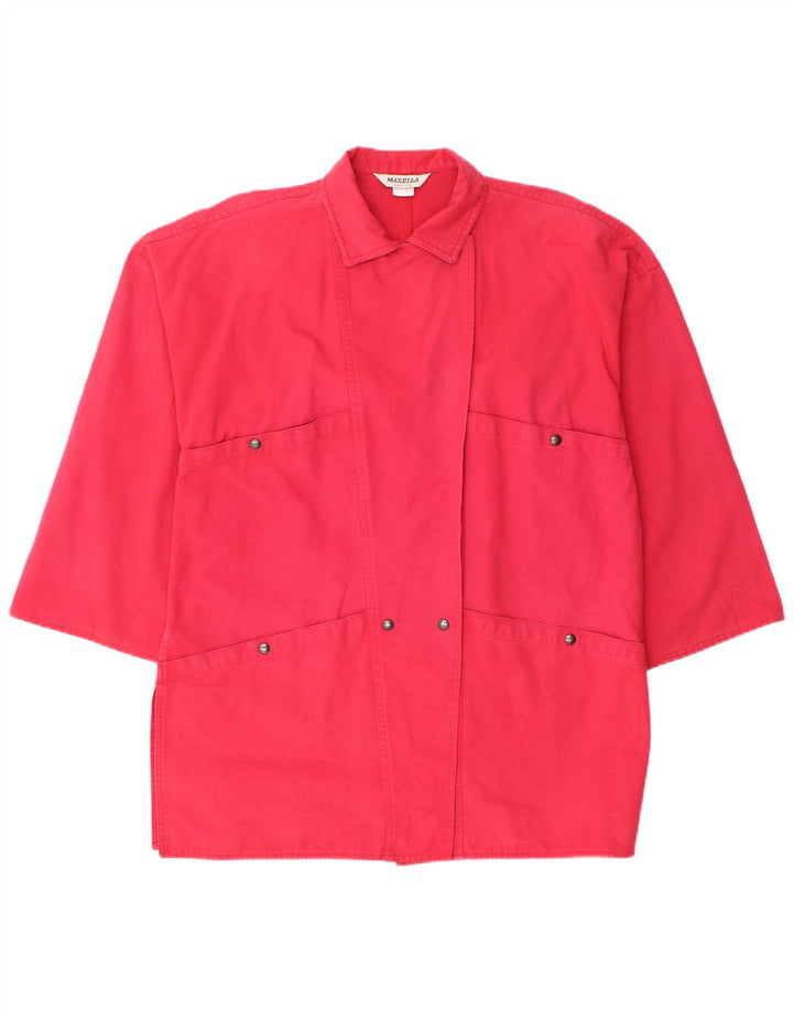 Marella Chaqueta utilitaria de manga 3/4 extragrande para mujer, talla 44, talla M, color rojo