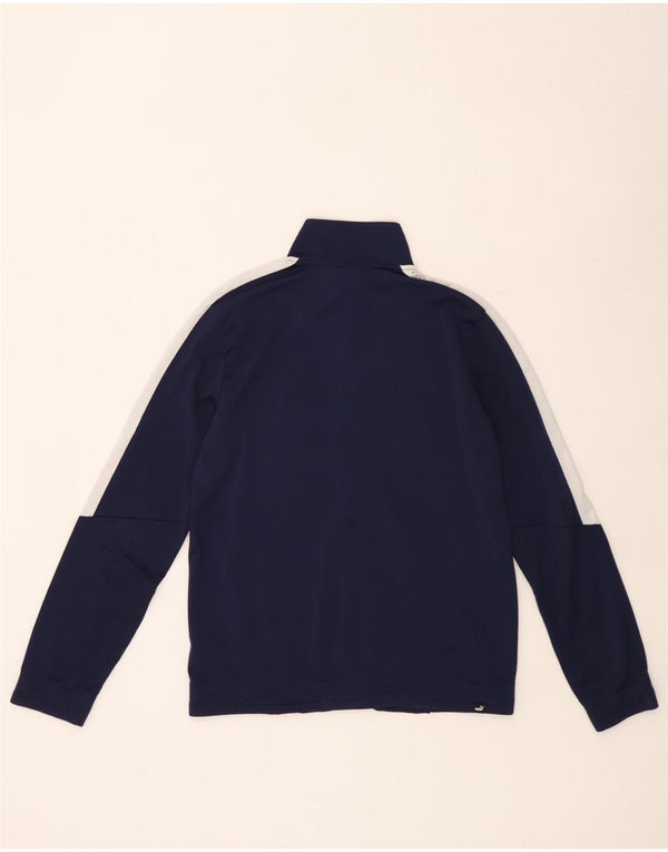 Puma Chaqueta superior de chándal para hombre Poliéster color block azul marino mediano
