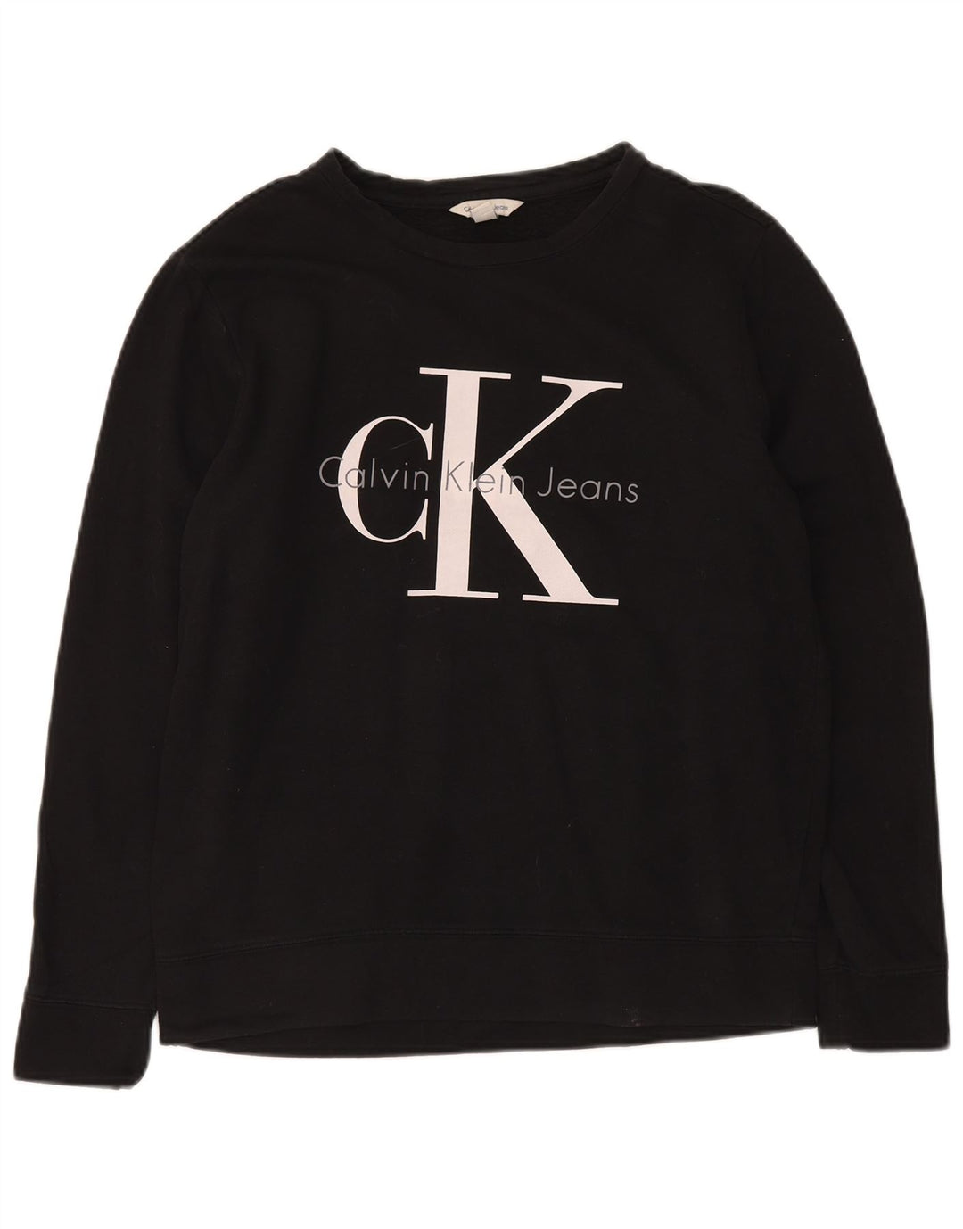 CALVIN KLEIN JEANS Sudadera estampada para hombre Jersey Pequeño Algodón negro