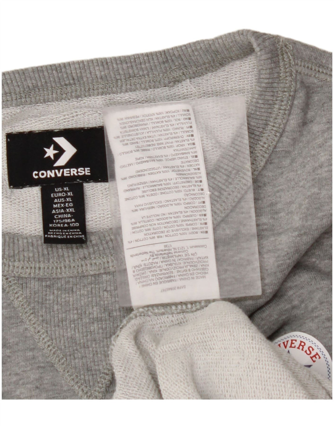 CONVERSE Sudadera Jumper para Mujer UK 18 XL Algodón Gris