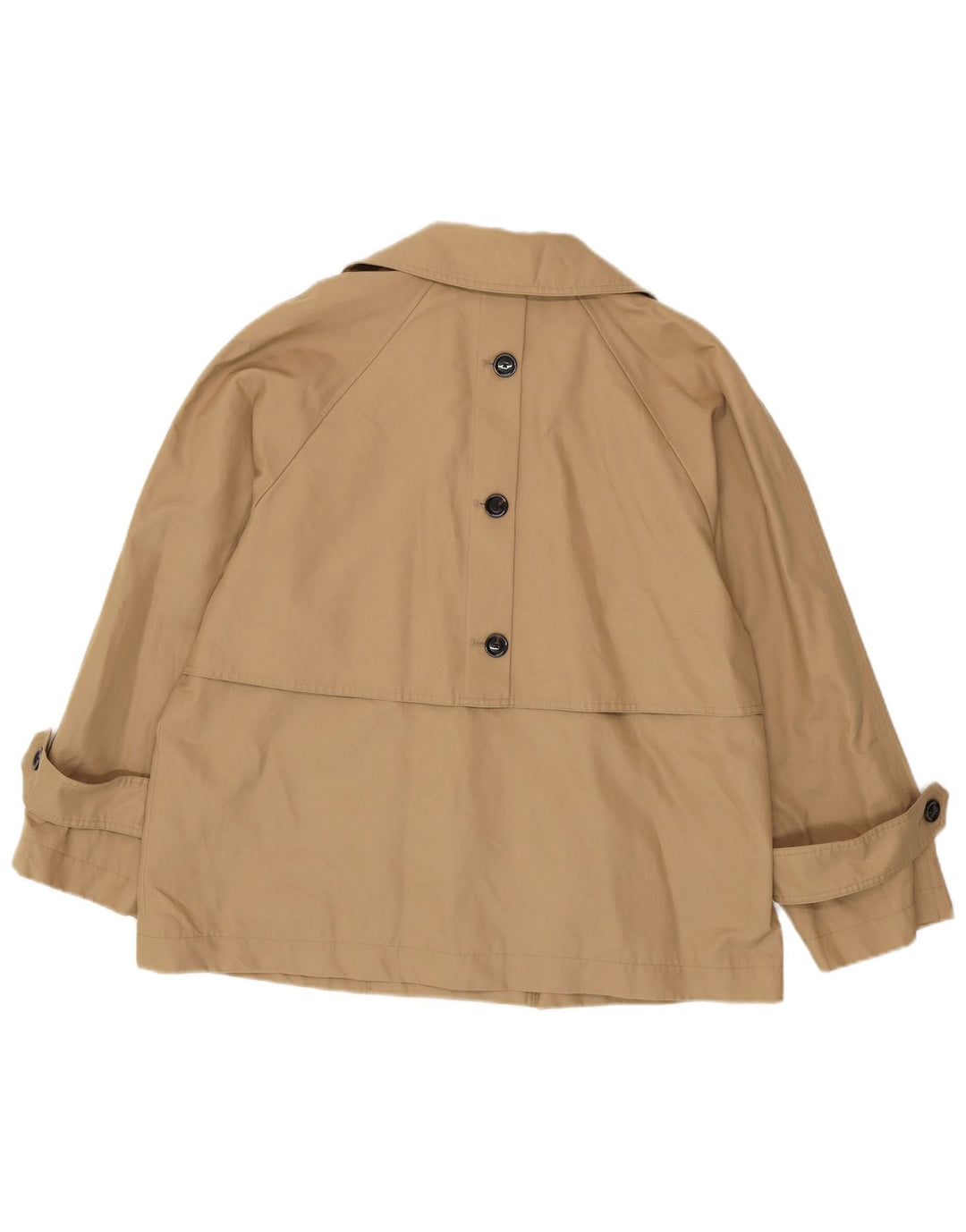 Massimo Dutti Gabardina Corta Oversize Mujer UK 44 Algodón Beige Medio
