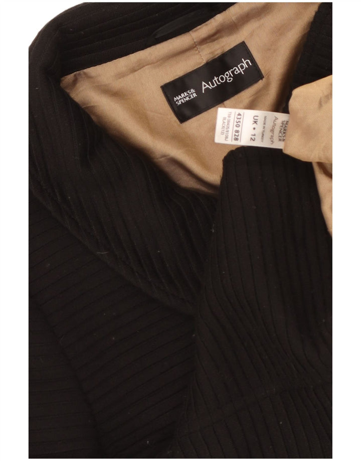 Marks & Spencer Chaqueta Blazer de Manga 3/4 para Mujer UK 42 Mediano Negro