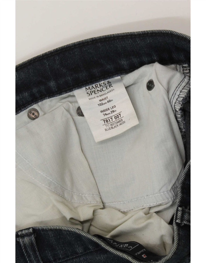 Marks & Spencer Vaqueros rectos regulares para hombre W40 L26 Algodón azul