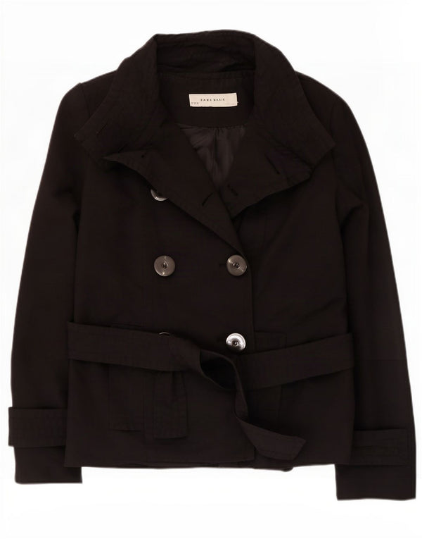 Zara Mujer Chaquetón UK 42 Medio Algodón Negro