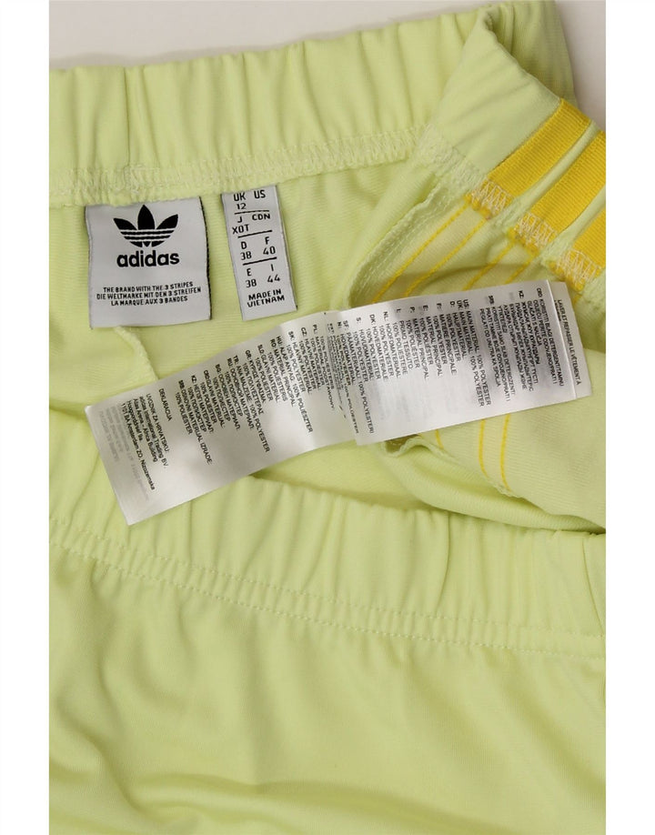 Adidas Pantalones cortos deportivos para mujer UK 12 Poliéster amarillo medio