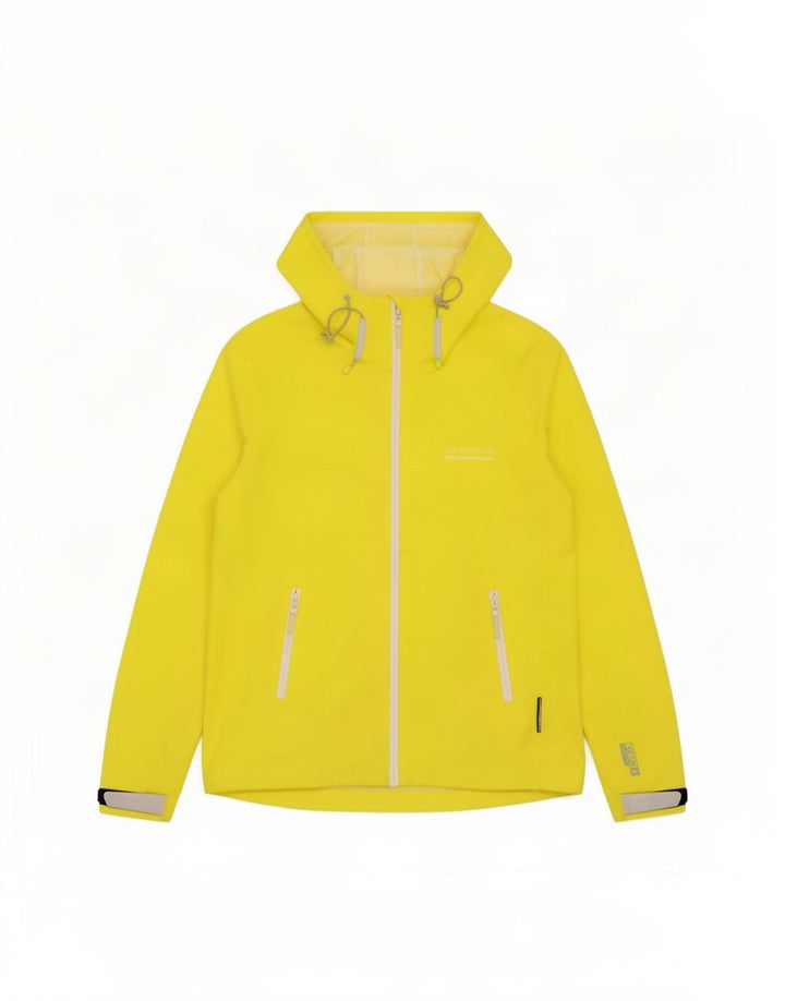 Superdry Chaqueta impermeable con capucha para mujer, Reino Unido 40, Poliéster amarillo medio