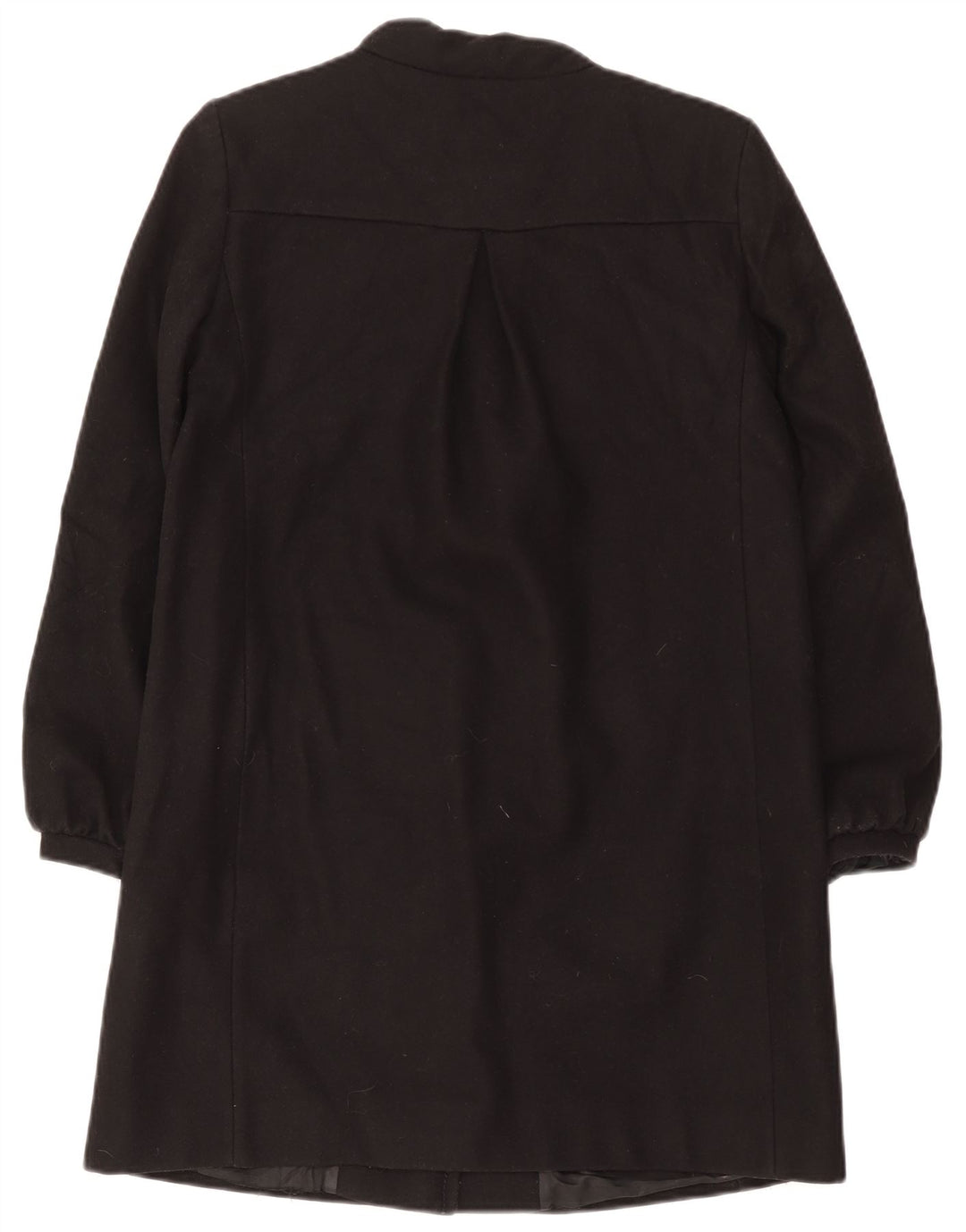 French Connection Abrigo extragrande para mujer UK 8 Small Lana virgen negra