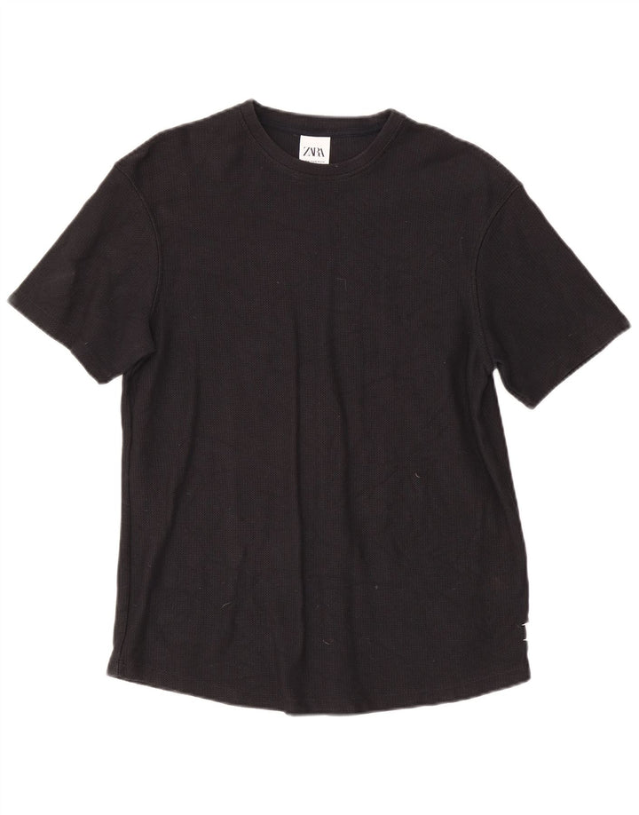 Zara Hombre Camiseta Top Medium Negro