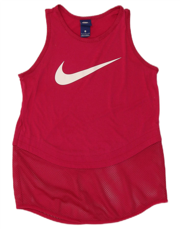 Nike Mujer Gráfico Chaleco Top UK 10 Pequeño Rosa